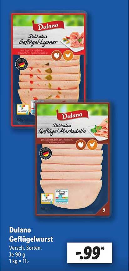 Dulano Geflügelwurst - Vielfältiger Genuss