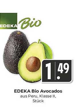 EDEKA Bio Avocados aus Peru, Klasse II, Stück