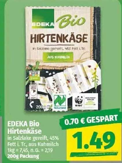 EDEKA Bio Hirtenkäse in Salzlake gereift