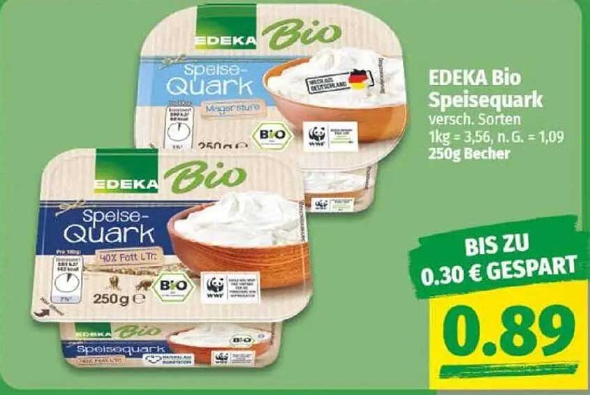 EDEKA Bio Speisequark versch. Sorten 250g Becher