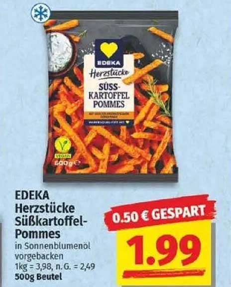 EDEKA Herzstücke Süßkartoffel-Pommes 500g