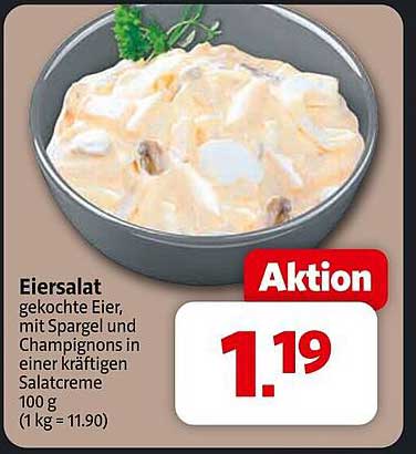 Eiersalat - gekochte Eier, mit Spargel und Champignons in einer kräftigen Salatcreme