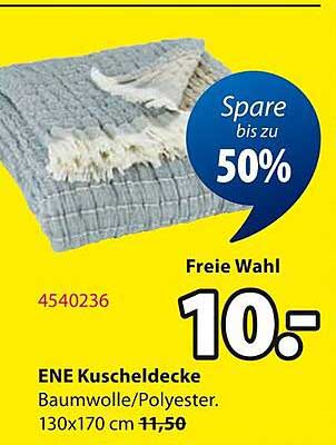 ENE Kuscheldecke - Baumwolle/Polyester, 130x170 cm