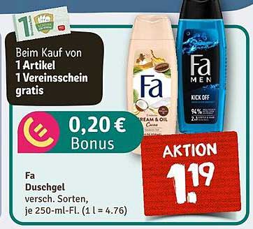 Fa Duschgel - Aktion für nur 1,19 €