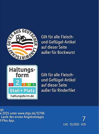 Fleisch- und Geflügelartikel aus deutscher Herkunft