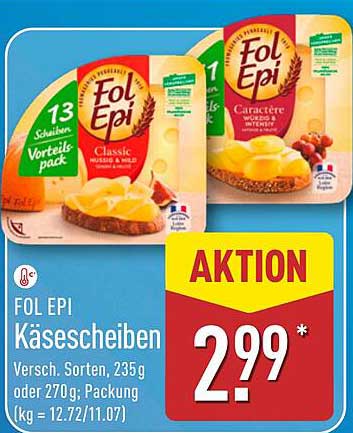 FOL EPI Käse- scheiben - Verschiedene Sorten, 235g oder 270g
