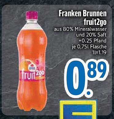 Franken Brunnen fruit2go 0,75L - Erfrischung für jeden Tag