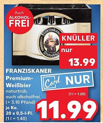 FRANZISKANER Premium-Weißbier naturtrüb, auch alkoholfrei