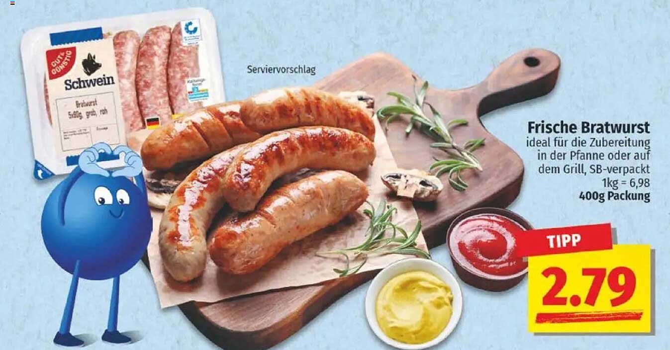 Frische Bratwurst 400g für 2,79