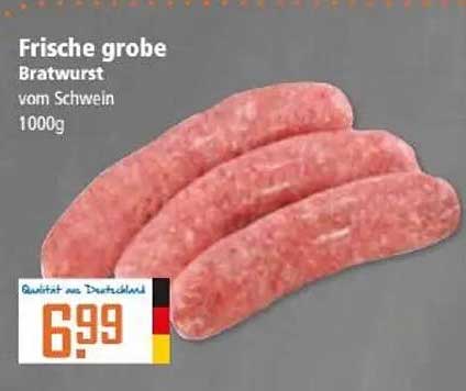 Frische grobe Bratwurst vom Schwein 1000g