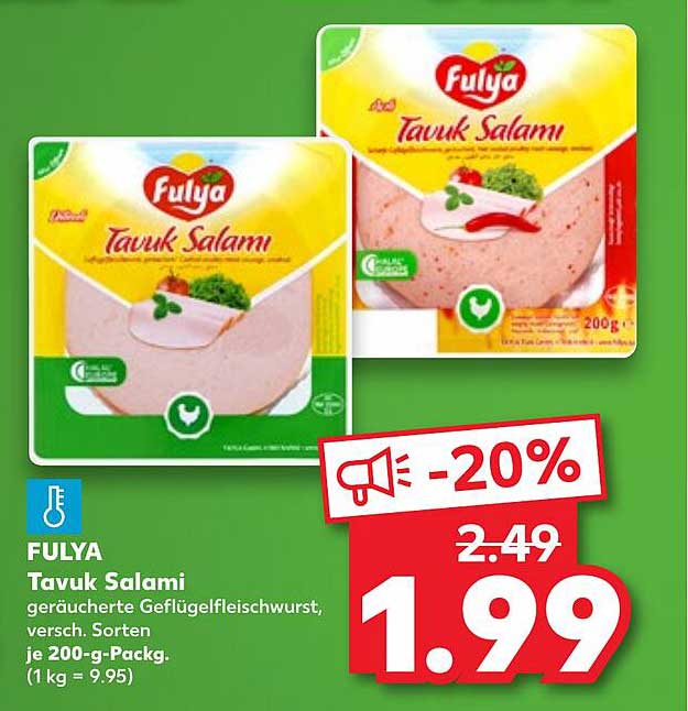 Fulya Tavuk Salami - Geräucherte Geflügelfleischwurst