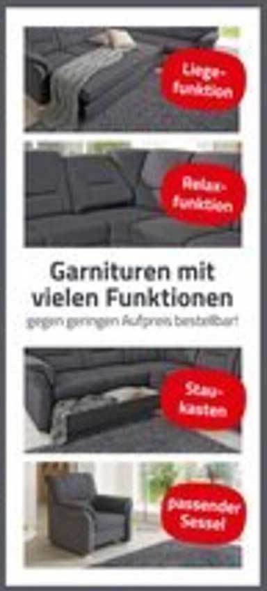 Garnituren mit vielen Funktionen gegen geringen Aufpreis bestellbar