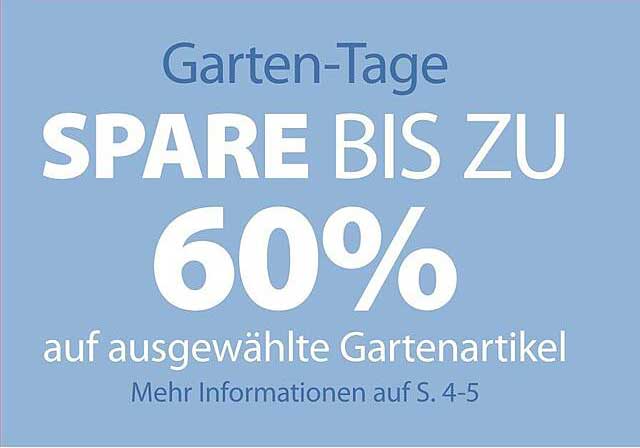 Garten-Tage: Spare bis zu 60% auf ausgewählte Gartenartikel