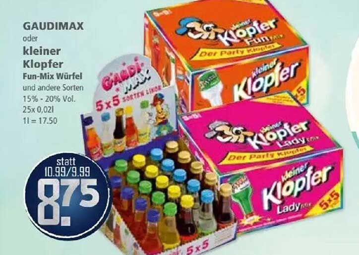 GAUDIMAX oder kleiner Klopfer Fun-Mix Würfel und andere Sorten