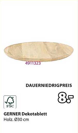 GERNER Dekotablett 30 cm aus Holz