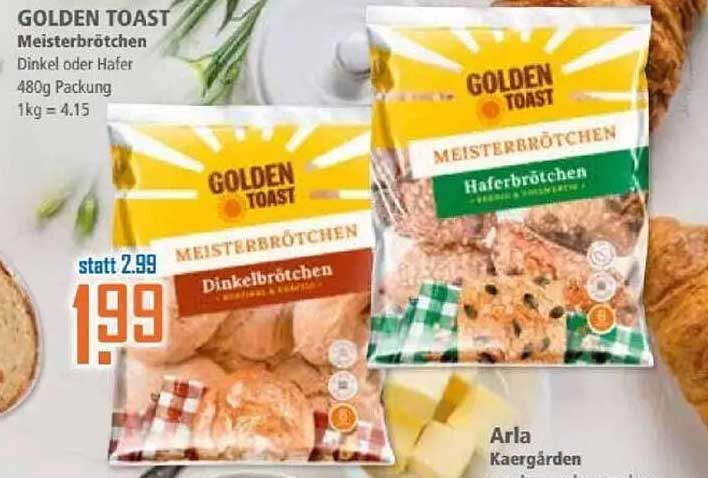 GOLDEN TOAST Meisterbrötchen - Dinkel oder Hafer 480g Packung