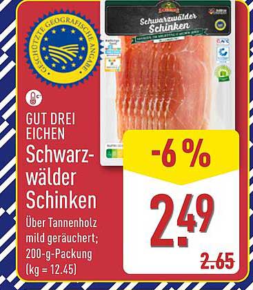 Gut Drei Eichen Schwarzwälder Schinken 200-g-Packung