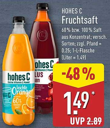 HOHES C Fruchtsaft - Leichte Orange und RedFruit Mix