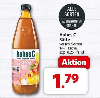 Hohes C Säfte – Verschiedene Sorten 1-Liter-Flasche
