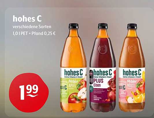 hohes C – verschiedene Sorten, 1,0 l PET