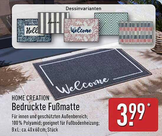 HOME CREATION Bedruckte Fußmatte