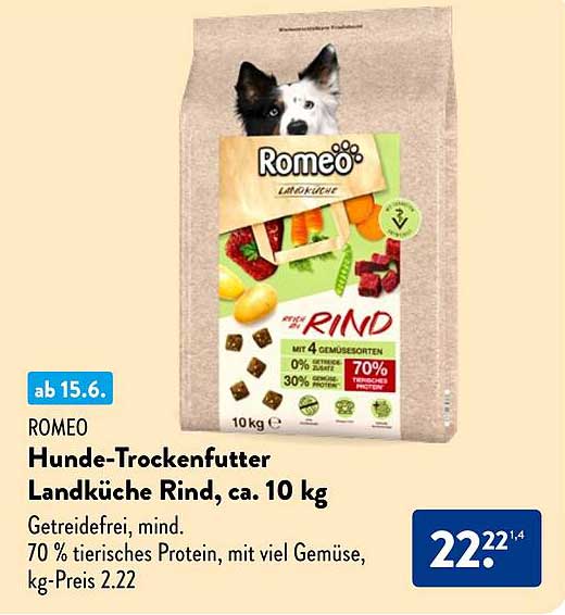 Hunde-Trockenfutter Landküche Rind, ca. 10 kg