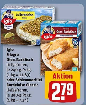 Iglo Filegro Ofen-Backfisch & Schlemmerfilet Bordelaise Classic