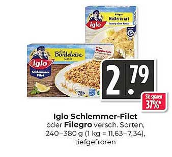 Iglo Schlemmer-Filet oder Filegro verschieden Sorten