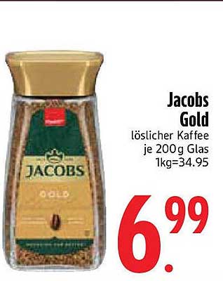 Jacobs Gold löslicher Kaffee je 200 g Glas