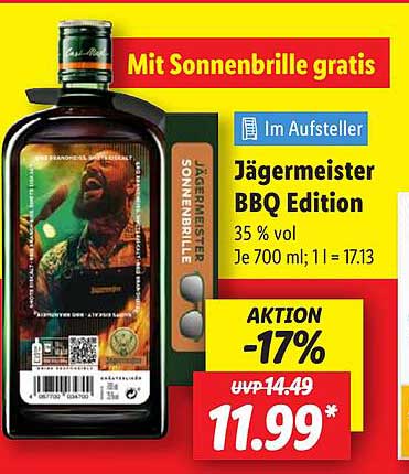 Jägermeister BBQ Edition mit gratis Sonnenbrille