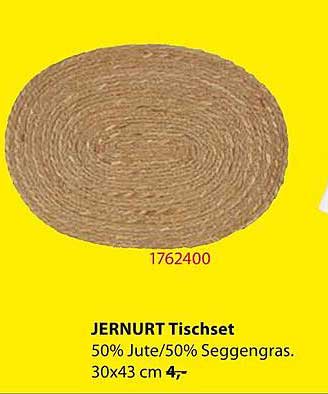 JERNURT Tischset 30x43 cm aus Jute und Seggengras