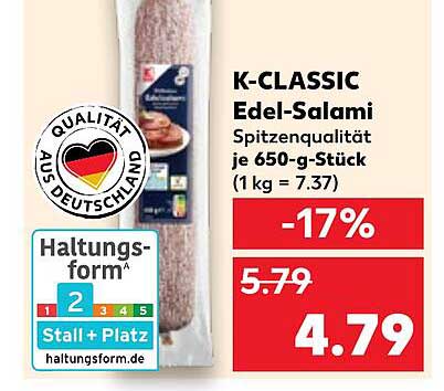 K-CLASSIC Edel-Salami - Spitzenqualität aus Deutschland