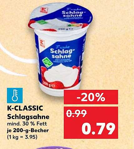 K-CLASSIC Schlag­sahne 30 % Fett 200 g