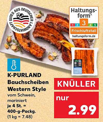 K-PURLAND Bauchscheiben Western Style - mariniert vom Schwein