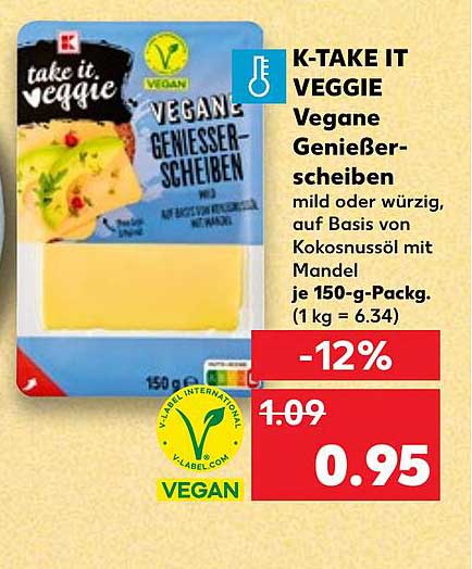 K-Take It Veggie Vegane Genießerscheiben - Mild oder Würzig