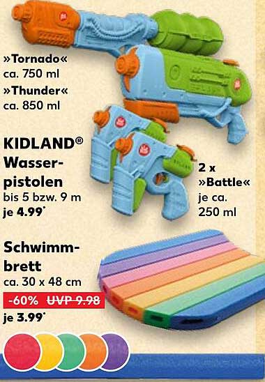 KIDLAND® Wasserpistolen und Schwimmbrett reduziert!