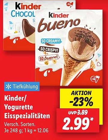 Kinder/Yogurette Eisspezialitäten
