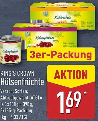 KING'S CROWN Hülsenfrüchte 3er-Packung