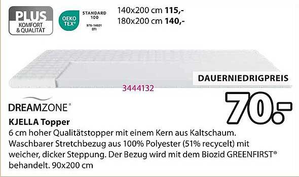 KJELLA Topper – 6 cm hoher Qualitätstopper aus Kaltschaum