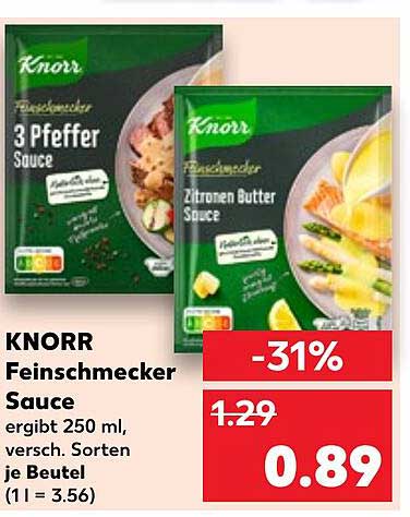 KNORR Feinschmecker Sauce - 3 Pfeffer & Zitronen Butter Sauce