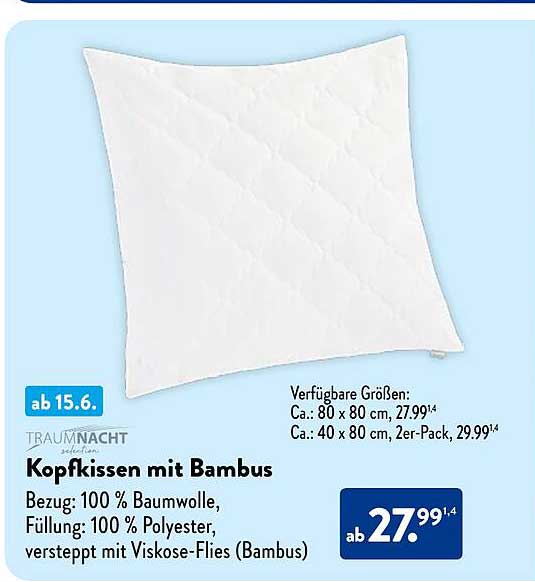 Kopfkissen mit Bambus