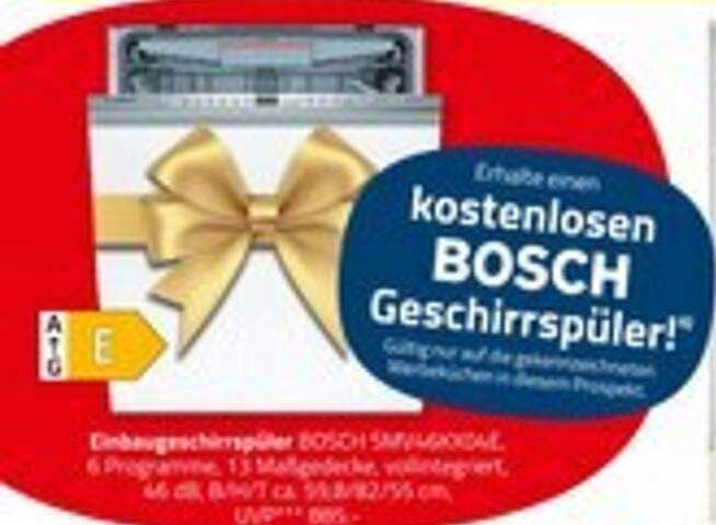 Kostenlosen BOSCH Geschirrspüler erhalten!