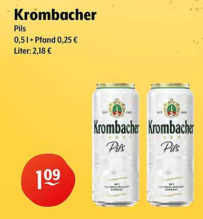 Krombacher Pils – 0,5 l (2er Pack) für nur 1,09 €