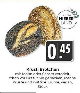 Krusti Brötchen mit Mohn oder Sesam