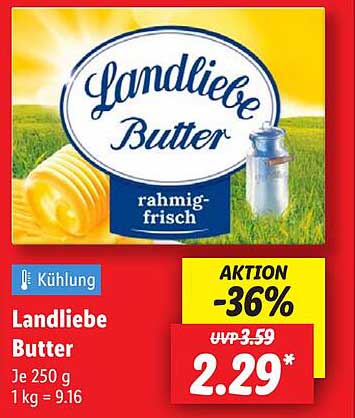 Landliebe Butter 250 g - rahmig-frisch