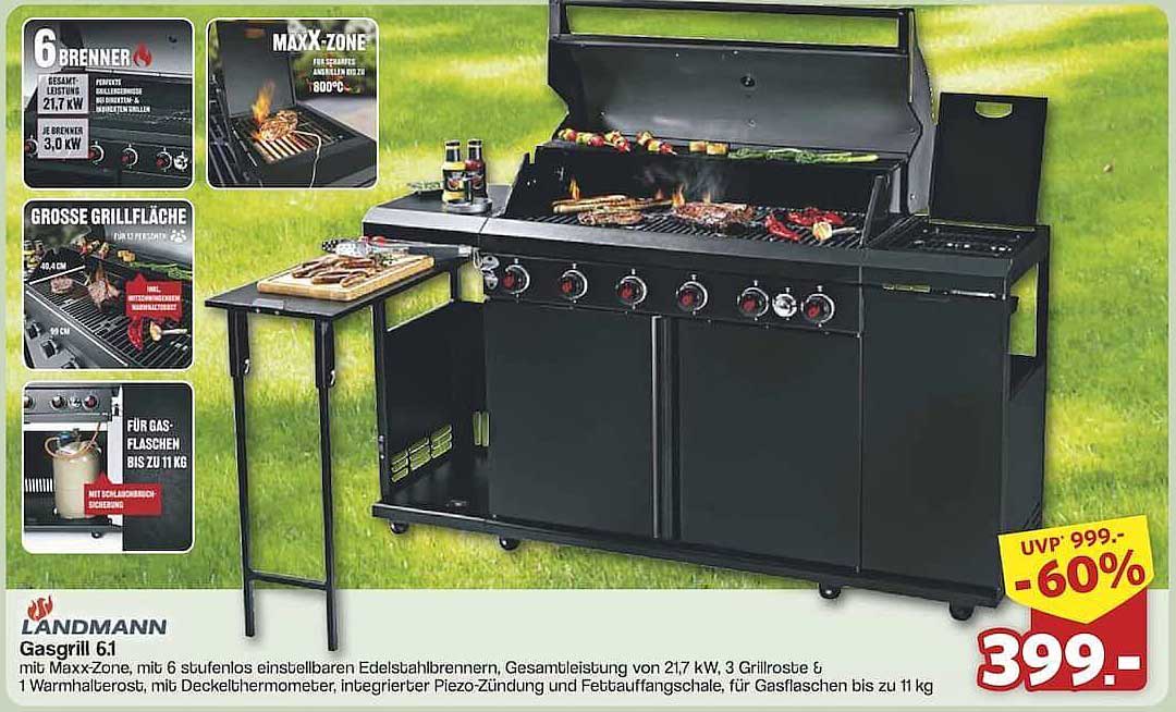 LANDMANN Gasgrill 61 mit Maxx-Zone