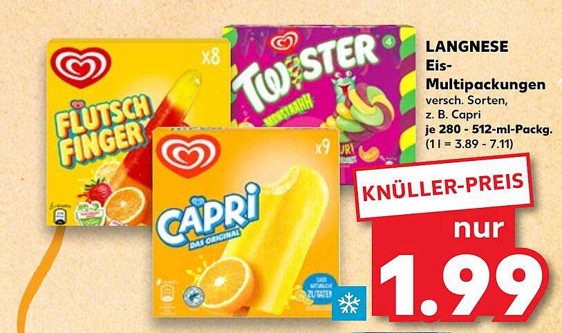 LANGNESE Eis-Multipackungen - verschiedene Sorten