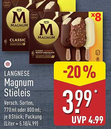 LANGNESE Magnum Stieleis 8 Stück