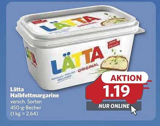Lätta Halbfettmargarine 450 g - Aktionspreis nur online!