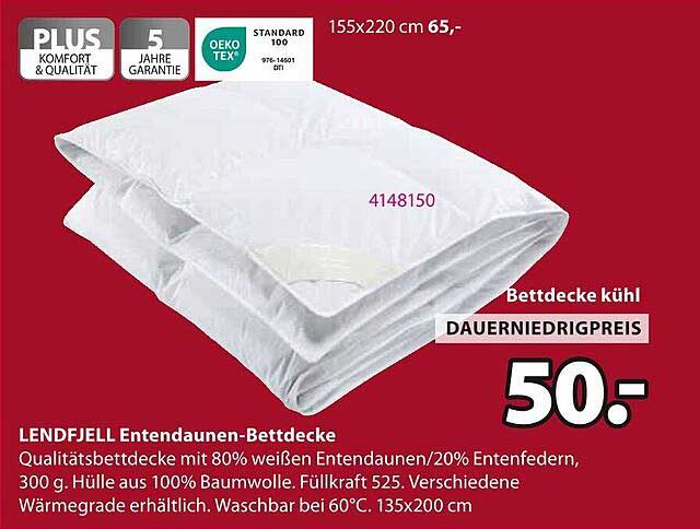 LENDFJELL Entendaunen-Bettdecke 155x220 cm